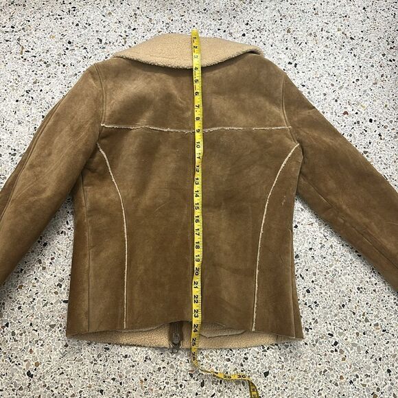 Gap suede leather brown Sherpa lines jacket coat western XS - Picture 7 of 9